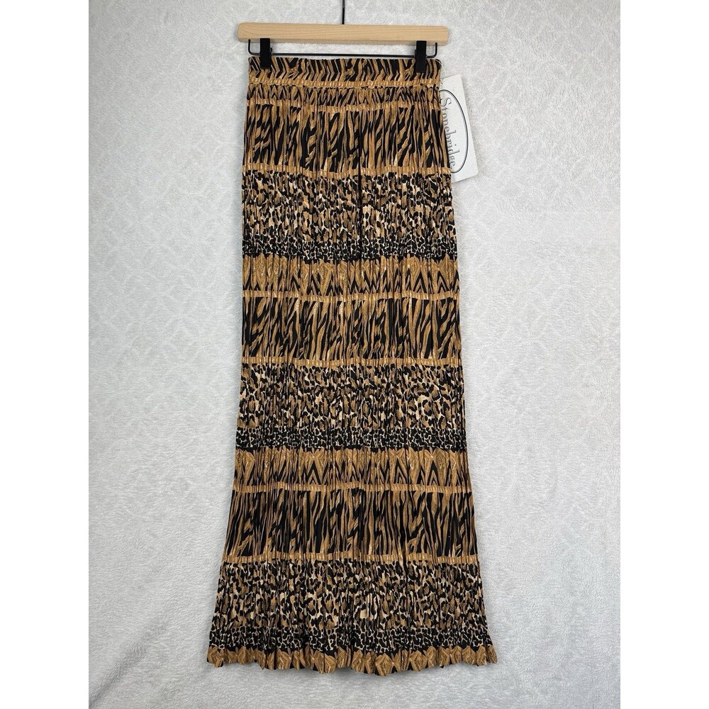 Vtg 90s Stonebridge Broomstick Maxi Skirt Small Animal Print Grunge Hippie Boho